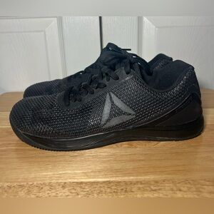 Reebok Crossfit Nano Lace Up Black Athletic Sneaker Shoes 1Y3501 Mens Size 9